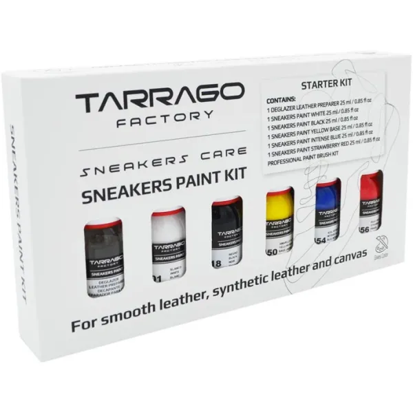 Hot Kit per Tingere le Scarpe in Pelle Liscia con 5 Colori - Tarrago Sneakers Paint Tintura Per Pelle Liscia|Tintura Per Pelle Liscia