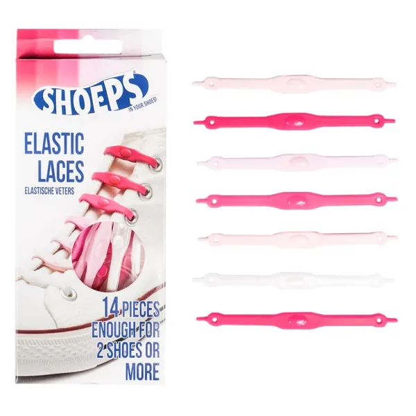 Sale Lacci da Scarpe Elastici in Silicone Mix Pink - Mai più Scarpe Slacciate Lacci Da Scarpe In Silicone