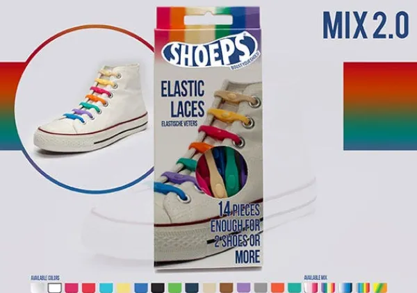 Fashion Lacci da Scarpe Elastici in Silicone Mix 2.0 - Mai più Scarpe Slacciate Lacci Da Scarpe In Silicone