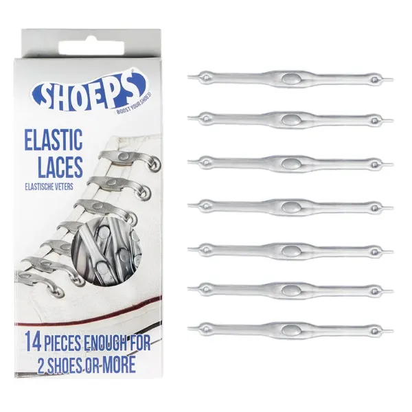 Discount Lacci da Scarpe Elastici in Silicone Silver - Mai più Scarpe Slacciate Lacci Da Scarpe In Silicone