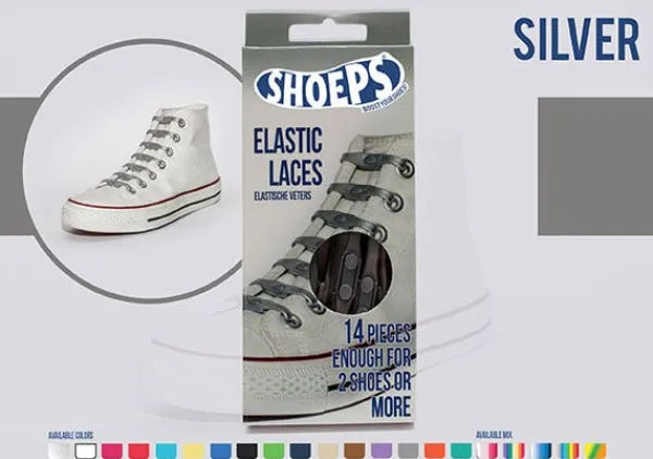 Discount Lacci da Scarpe Elastici in Silicone Silver - Mai più Scarpe Slacciate Lacci Da Scarpe In Silicone