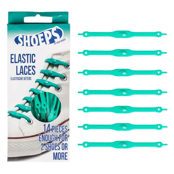 Fashion Lacci da Scarpe Elastici in Silicone Verde Acqua - Mai più Scarpe Slacciate Lacci Da Scarpe In Silicone
