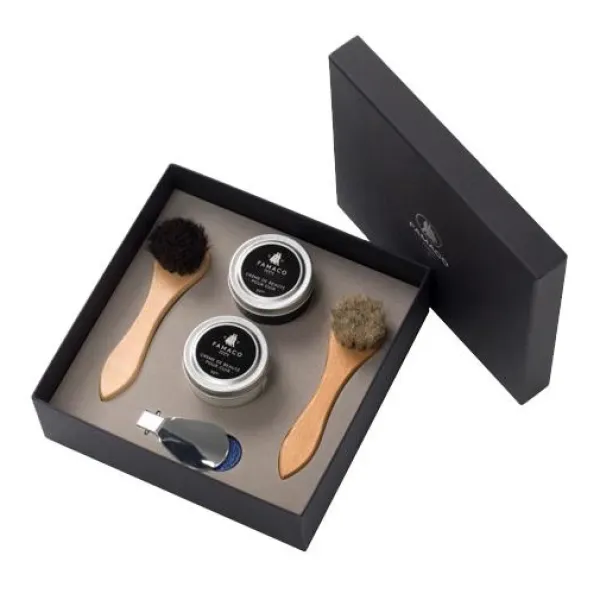 Hot Set Completo per Lucidare le Scarpe in Pelle - Box Regalo Paris Cassette Porta Lucidi Da Scarpe|Set Pulizia Scarpa