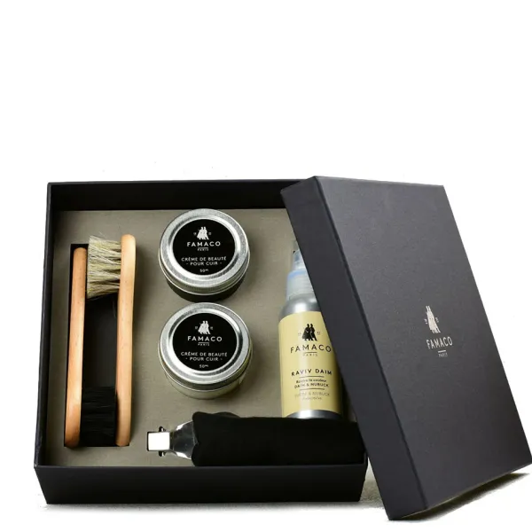 Discount Set Completo per Rinnovare Scarpe in Pelle e Camoscio - Confezione Regalo Set Pulizia Scarpa