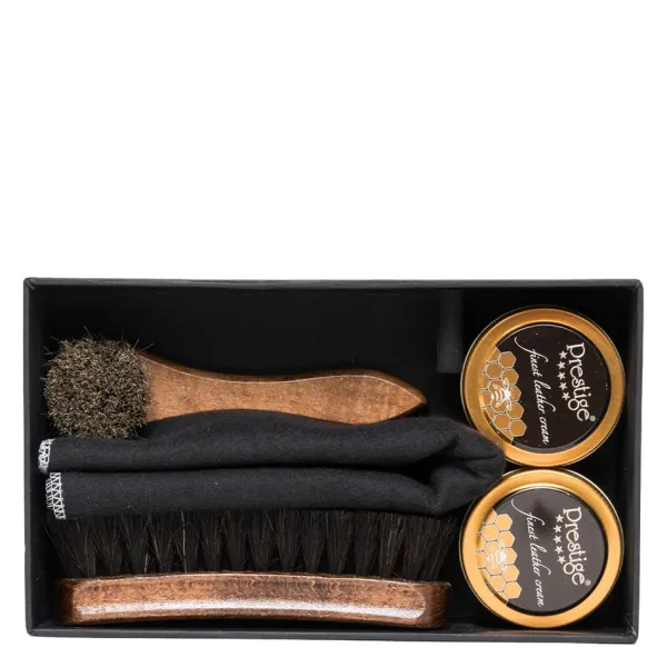 Outlet Set per Pulizia Scarpe in Pelle Confezione Regalo - Box Lucidi e Spazzole Set Pulizia Scarpa
